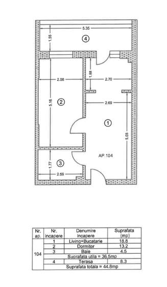 Apartament cu 2 camere semidecomandat în Berceni