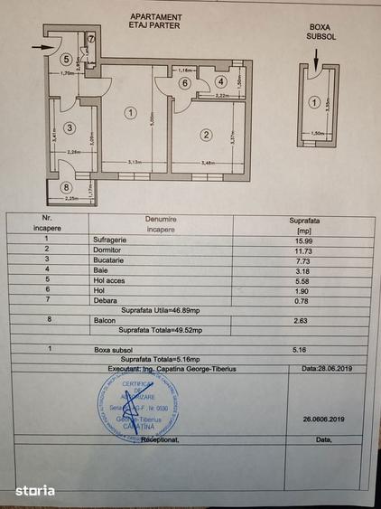 Apartament cu 2 camere semidecomandat în Negru Vodă