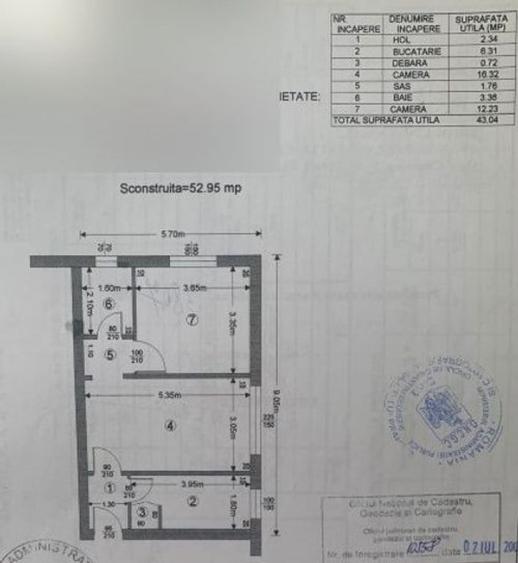 Apartament cu 2 camere decomandat în Central