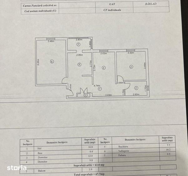 Apartament cu 3 camere în Central