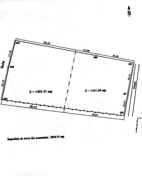 Teren Construcții intravilan de 2847 mp, în Radu Vodă