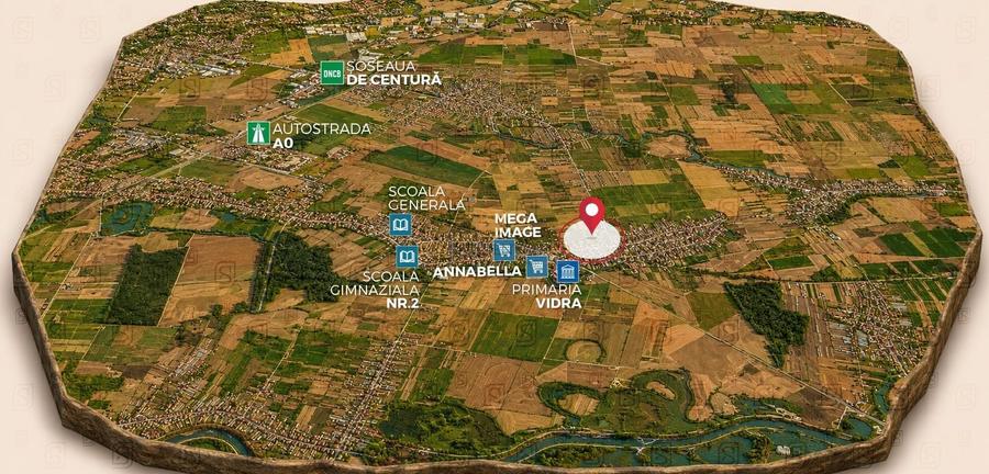 Teren Construcții intravilan de 1562 mp, în Vidra