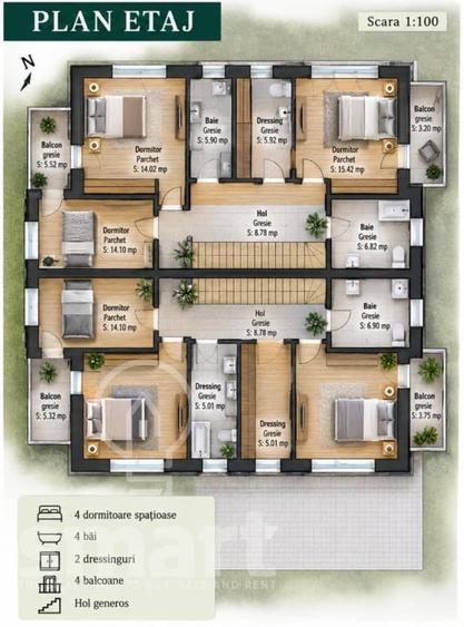 Duplex cu 4 camere cu Canalizare în Borhanci