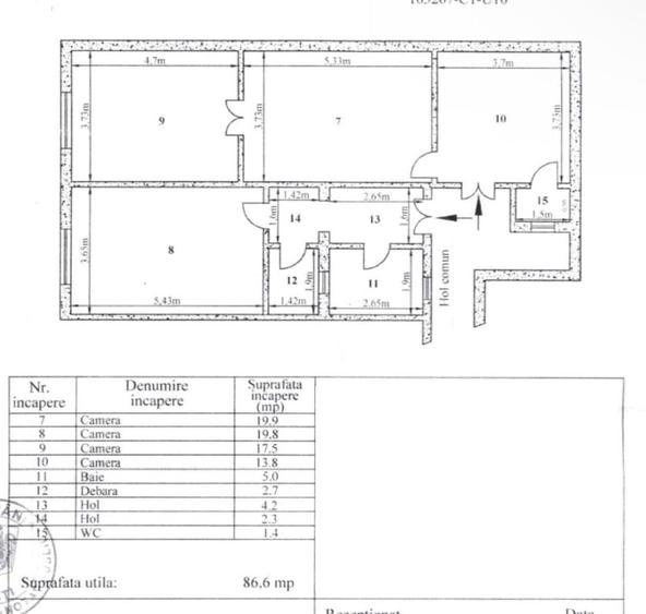Apartament cu 4 camere decomandat în Central