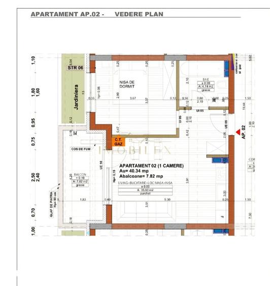 Apartament cu 2 camere în Florești