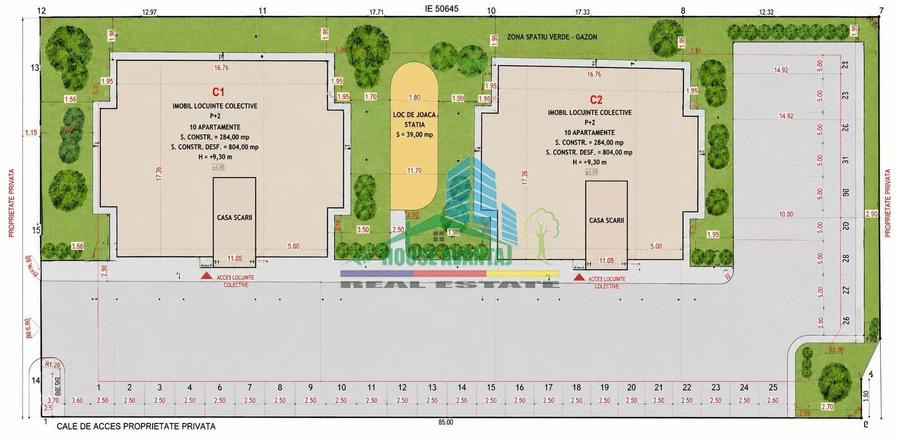 Apartament cu 3 camere decomandat în Est
