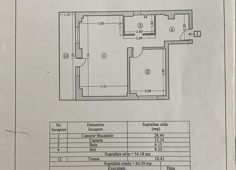Apartament cu 2 camere decomandat în Nord