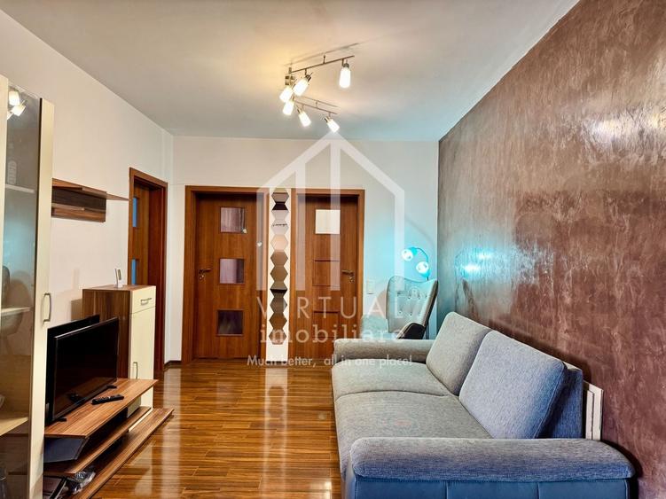 Apartament cu 3 camere semidecomandat, mobilat în Hipodrom 3