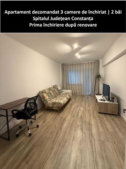 Apartament cu 3 camere decomandat, mobilat în Central