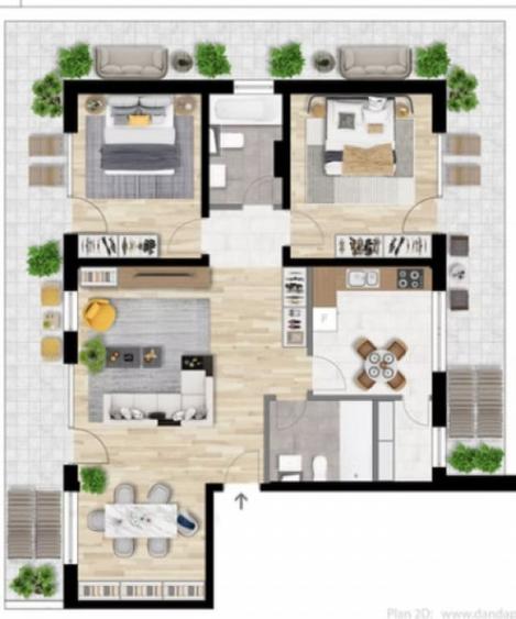 Apartament cu 3 camere decomandat în Între Lacuri