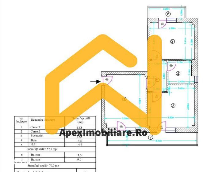 Trapezului | 2 Camere | Metrou 12min | Centrala | Parcare | 2Balcoane - 8