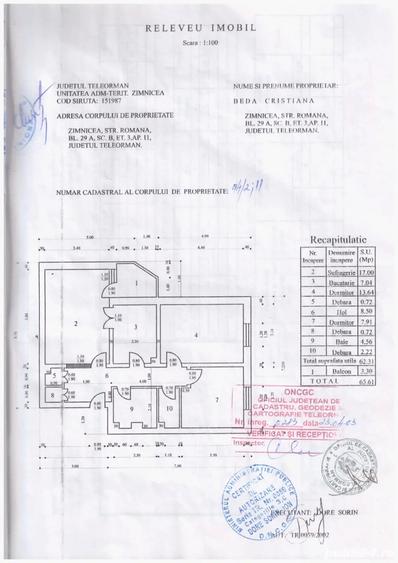Apartament cu 3 camere decomandat în Central