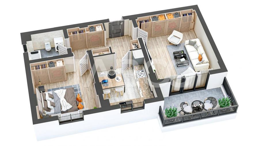 Apartament cu 2 camere decomandat în Mihai Viteazul