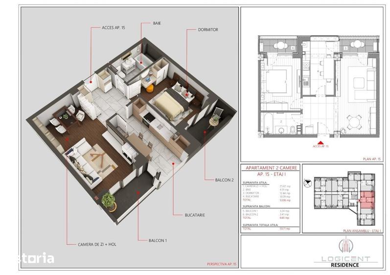 Apartament cu 2 camere decomandat în Central