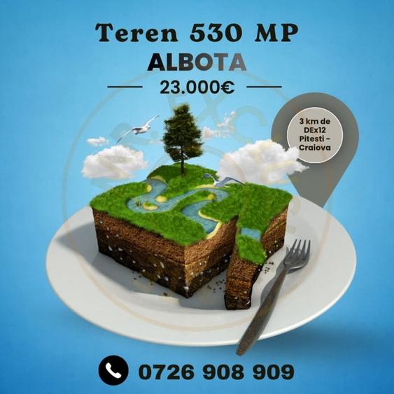 Teren Construcții intravilan de 530 mp, în Albota