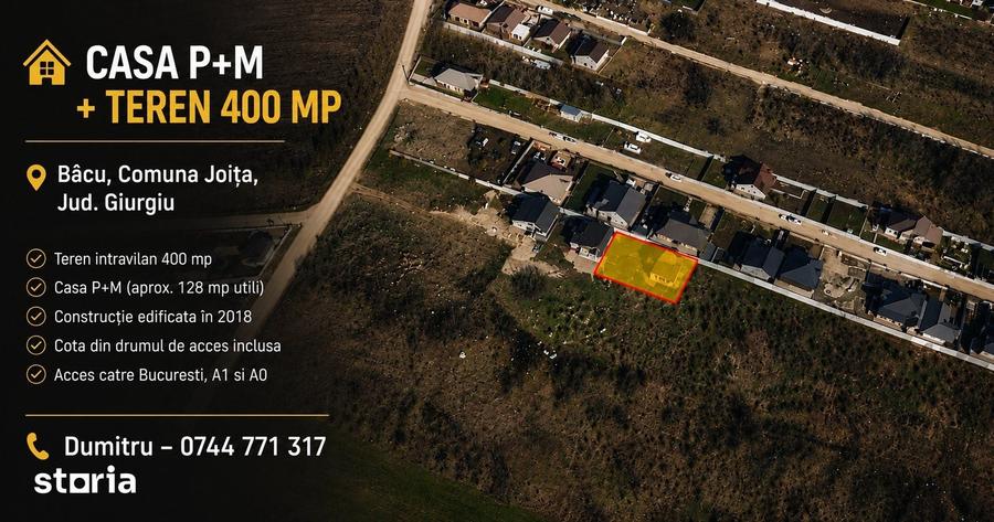 Teren de 400 mp, în Joița