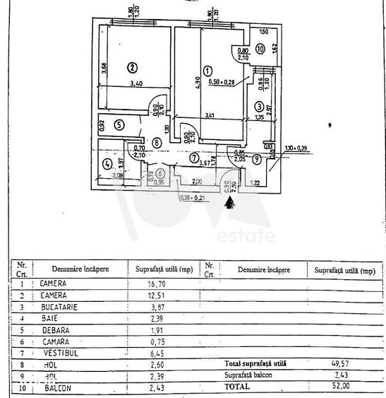 Apartament cu 2 camere decomandat în Tudor Vladimirescu