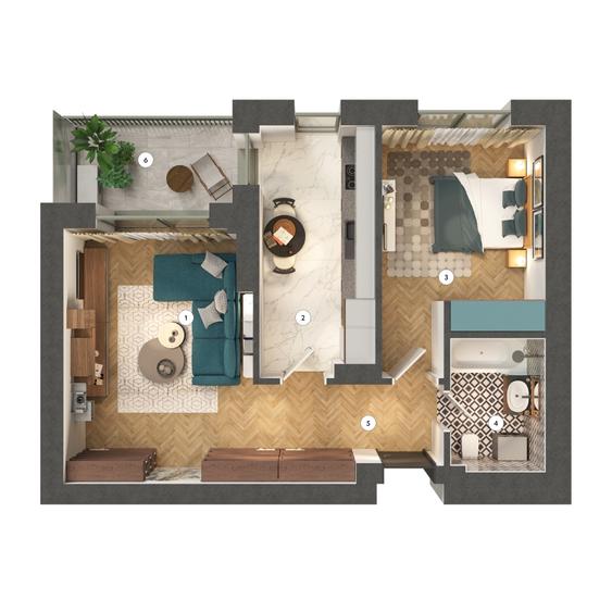 Apartament cu 2 camere decomandat în Pipera
