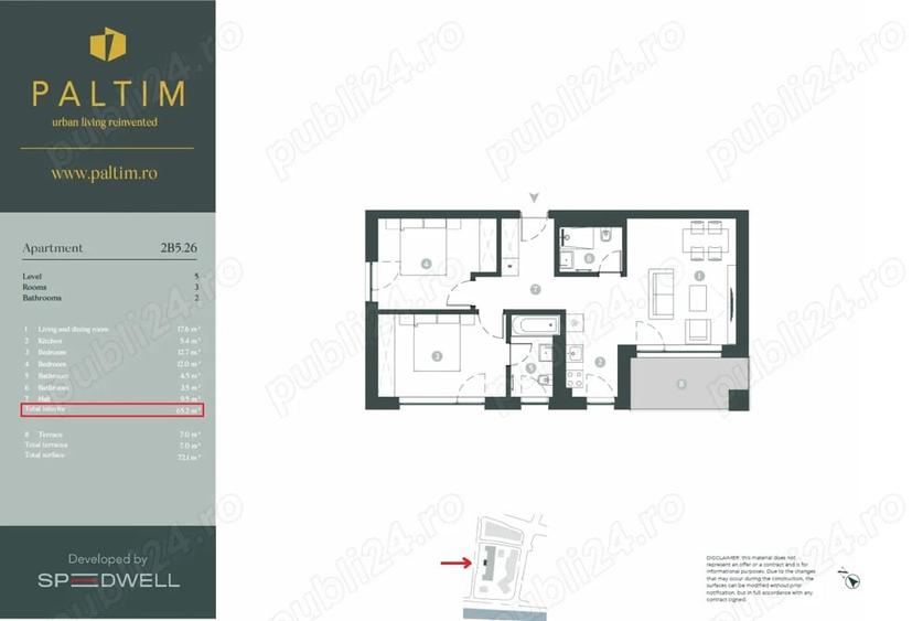 Apartament cu 3 camere decomandat în Vest