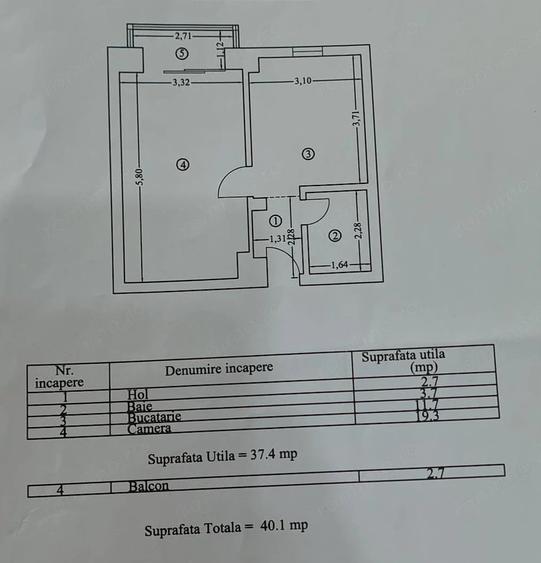 Apartament cu o camera 40mp zona Bratianu Scoala nr. 8 - 8
