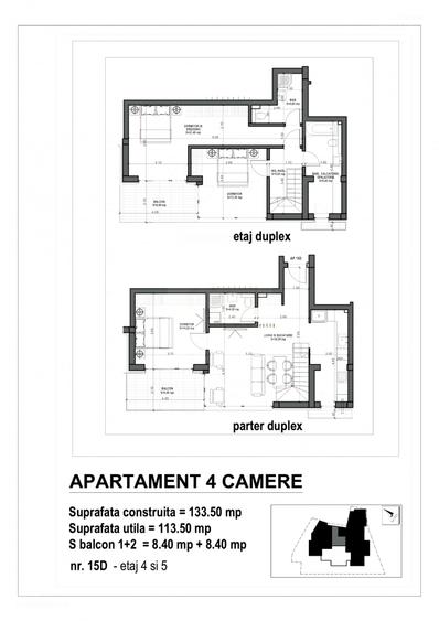 Apartament cu 4 camere semidecomandat în Eminescu