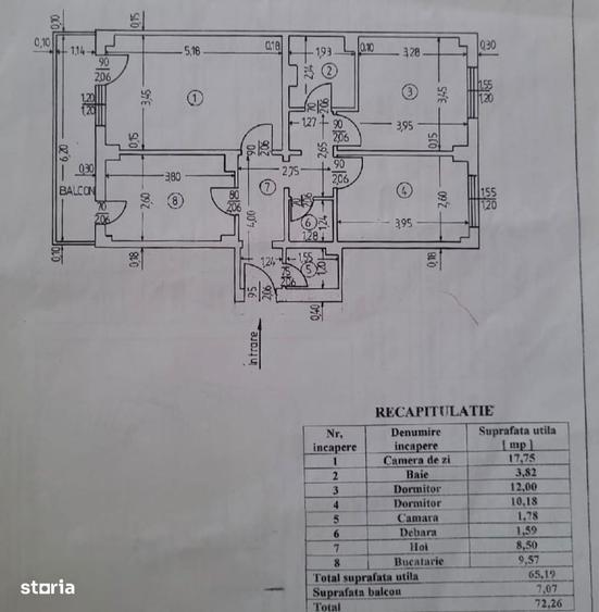Apartament cu 3 camere decomandat în Trivale