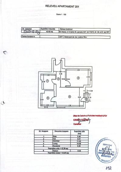 Apartament cu 2 camere în Ștefăneștii de Jos