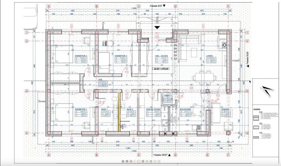 Casă individuală cu 4 camere cu Teren 500 Mp în Chinteni