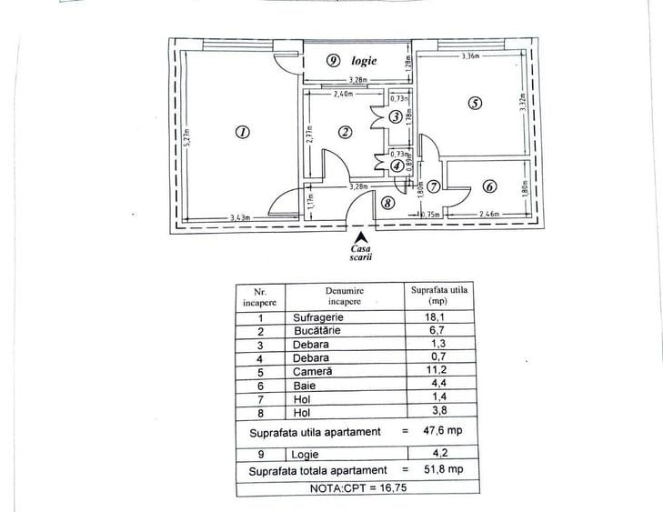 Apartament cu 2 camere decomandat în Central