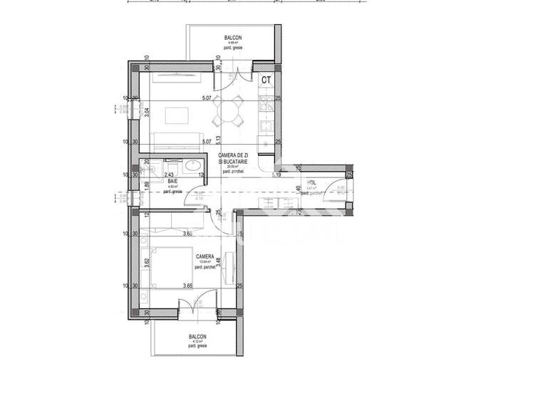 Apartament cu 2 camere în Central