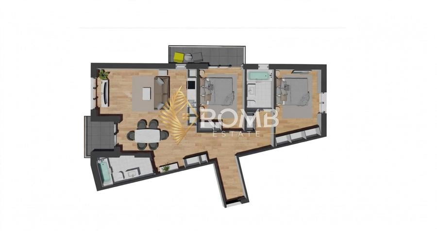 Apartament cu 3 camere semidecomandat în Florești