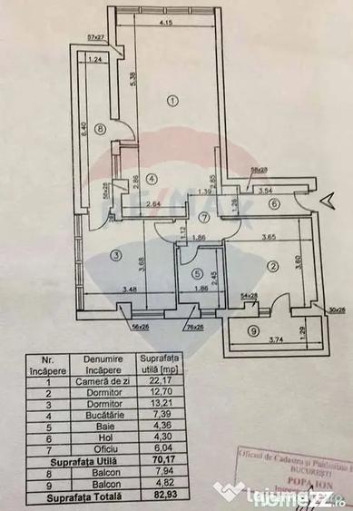Apartament cu 3 camere semidecomandat în Colentina