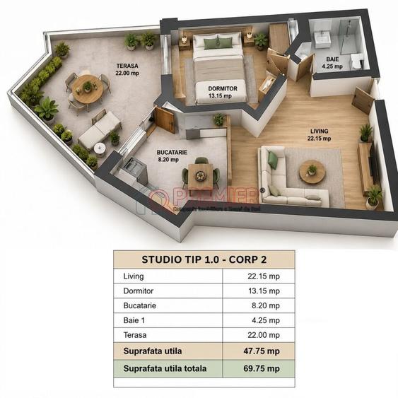 Apartament cu 2 camere în Metalurgiei