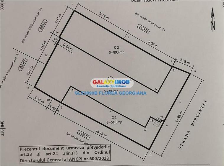 Teren Construcții intravilan de 288 mp, în Central