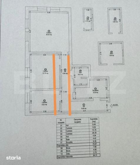 Apartament cu 3 camere în Șagului