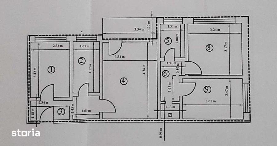 Apartament cu 4 camere semidecomandat în Dărmănești
