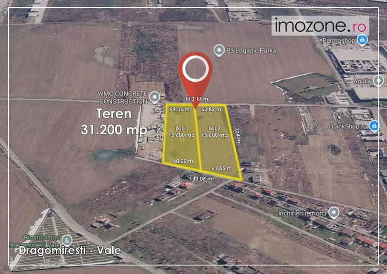Teren Construcții intravilan de 15600 mp, în Dragomirești-Vale