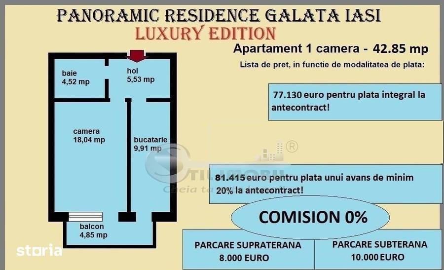 Garsonieră decomandată în Galata