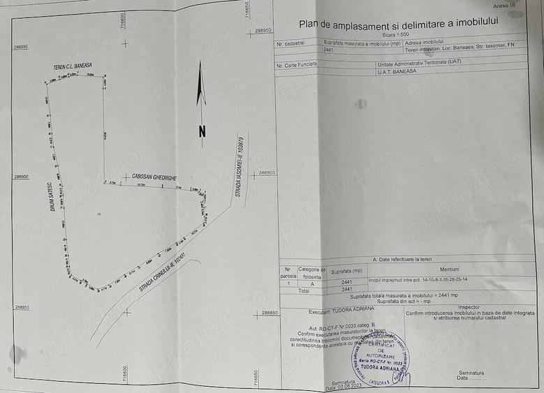 Teren de 2441 mp, în Băneasa