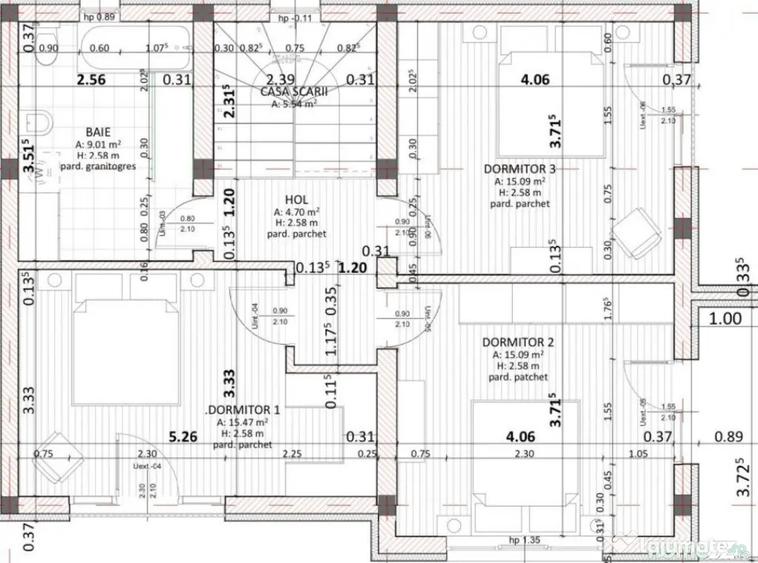 Casă cu 3 camere cu Teren 334 Mp în Central