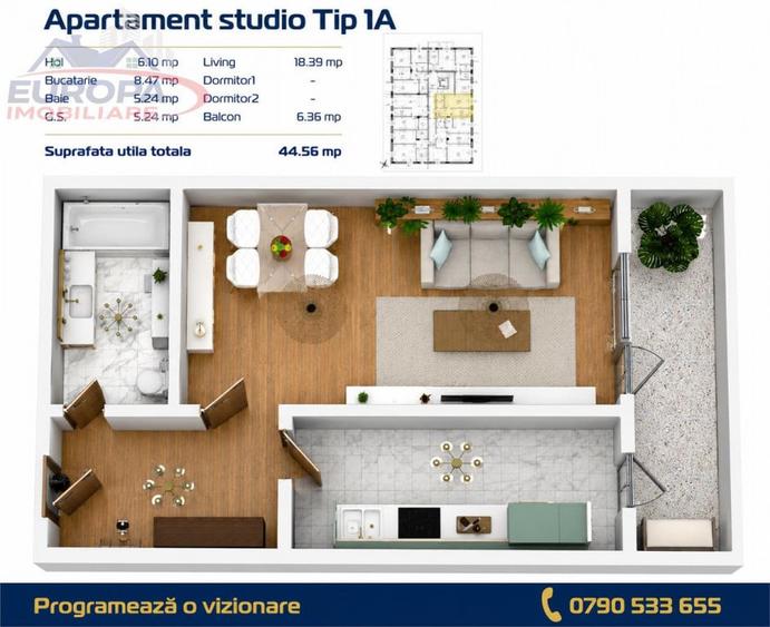 Apartament 2 camere zona C5 in BLOC NOU - 4