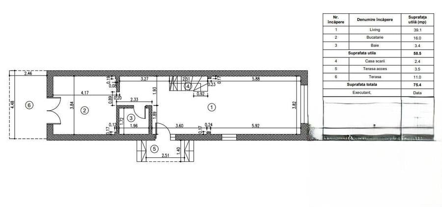 Duplex cu 4 camere cu Canalizare în Ostratu