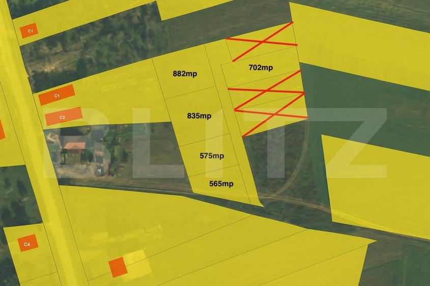 Teren Construcții intravilan de 575 mp, în Exterior Vest