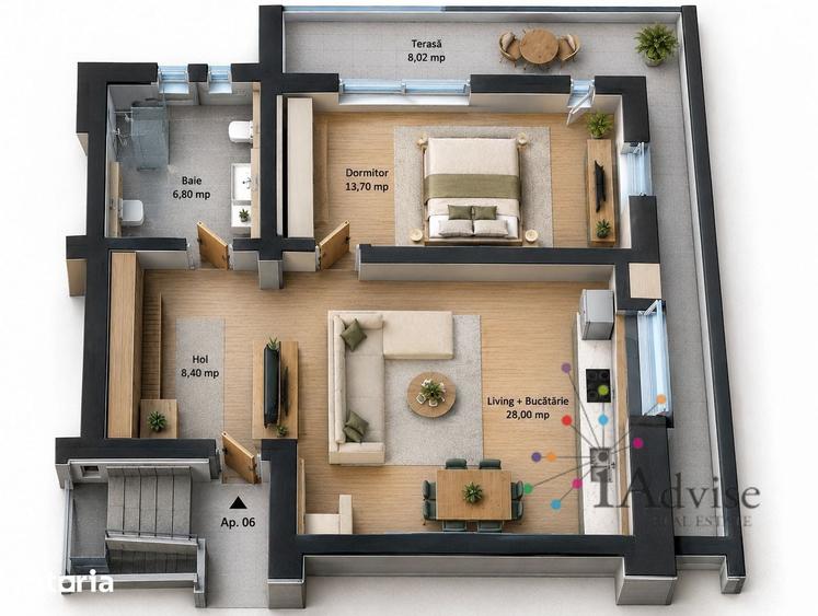 Apartament cu 2 camere în Central