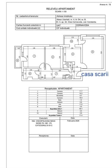 Apartament cu 3 camere decomandat în Central