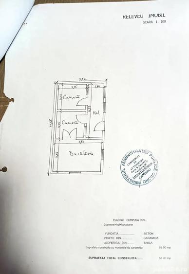 Casă cu 3 camere cu Teren 855 Mp în Central