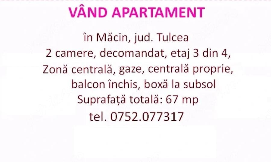 Apartament cu 2 camere decomandat în Central