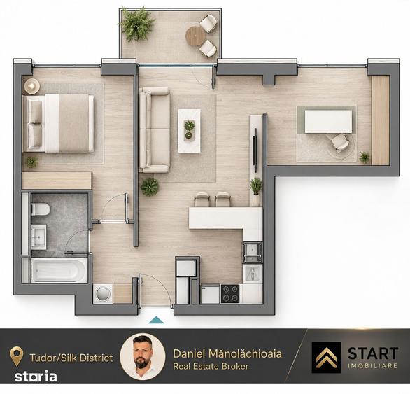 Apartament cu 3 camere în Tudor Vladimirescu