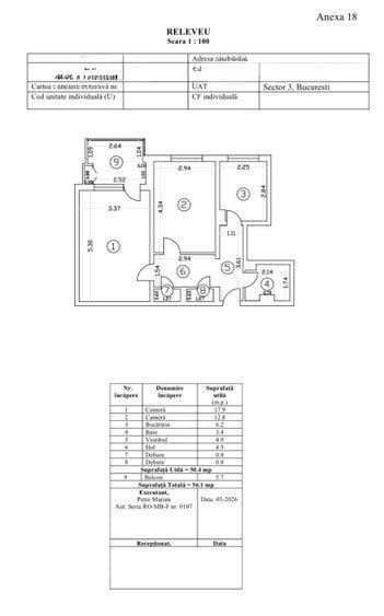 Apartament cu 2 camere decomandat în Baba Novac
