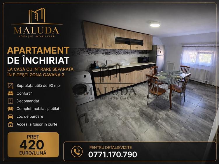 Apartament cu 3 camere decomandat, mobilat în Găvana 3